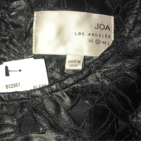 JOA Floral Cutout Black Faux Leather Short Sleeve Mini Dress Size Small NEW - Picture 6 of 7